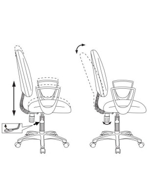 Кресло компьютерное Бюрократ CH-1300N черный схема