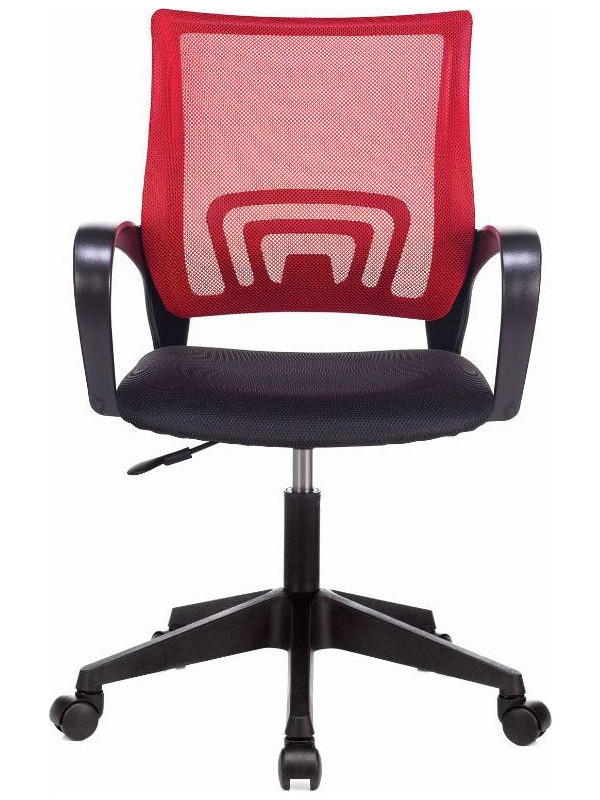 Кресло компьютерное Бюрократ CH-695NLT черный/красный вид спереди