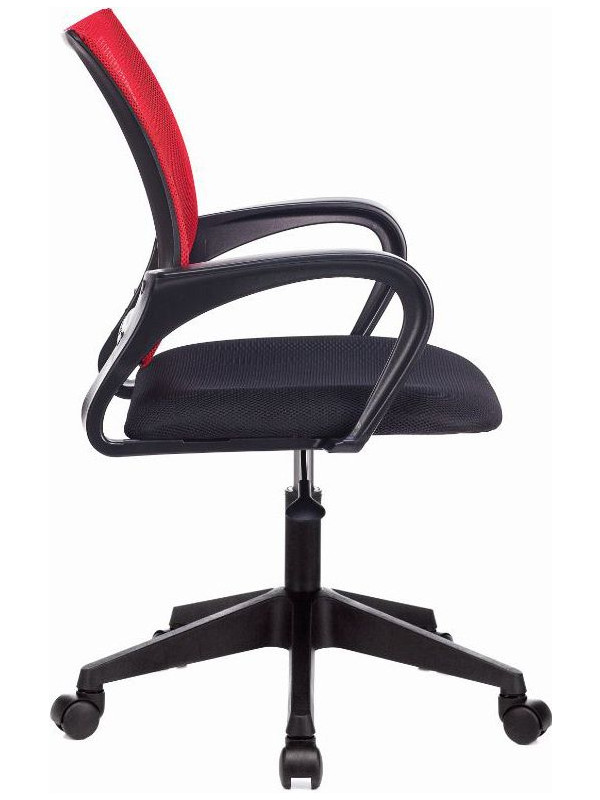 Кресло компьютерное Бюрократ CH-695NLT черный/красный вид сбоку