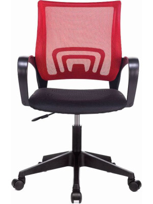 Кресло компьютерное Бюрократ CH-695NLT черный/красный вид спереди