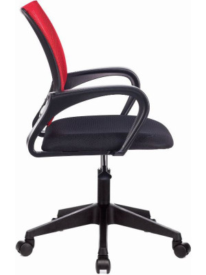 Кресло компьютерное Бюрократ CH-695NLT черный/красный вид сбоку