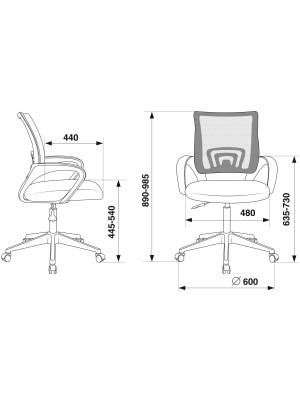 Кресло компьютерное Бюрократ CH-695NLT черный/красный размеры