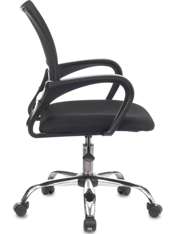 Кресло компьютерное Бюрократ CH-695NLTSL черный вид сбоку