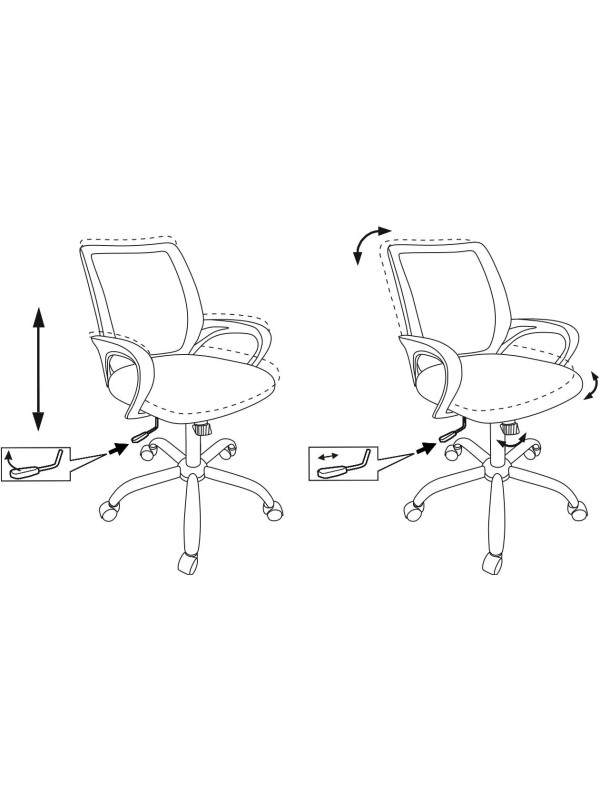 Кресло компьютерное Бюрократ CH-695NSL темно-серый схема