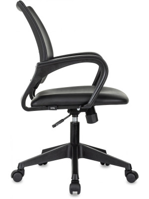 Кресло компьютерное Бюрократ CH-695N черный (экокожа) вид сбоку