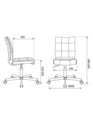 Кресло компьютерное Бюрократ CH-330M желтый размеры
