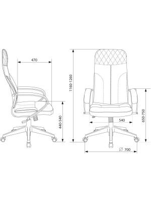 Кресло компьютерное Бюрократ CH-608Fabric темно-серый размеры