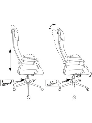 Кресло компьютерное Бюрократ KB-9N черный схема