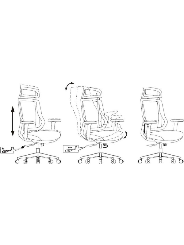 Кресло компьютерное Бюрократ MC-412N-H черный схемы