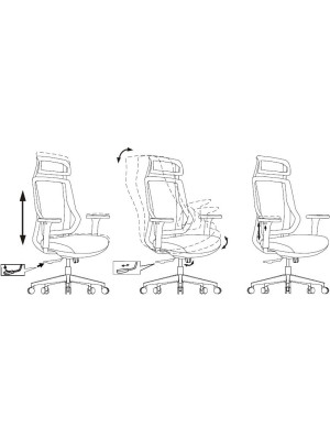 Кресло компьютерное Бюрократ MC-412N-H черный схемы