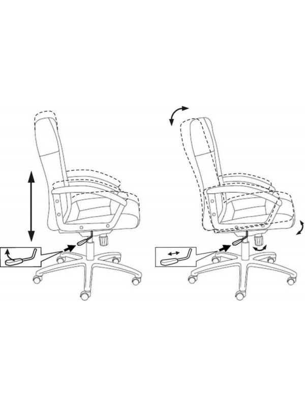 Кресло компьютерное Бюрократ T-9908AXSN-AB черный схема
