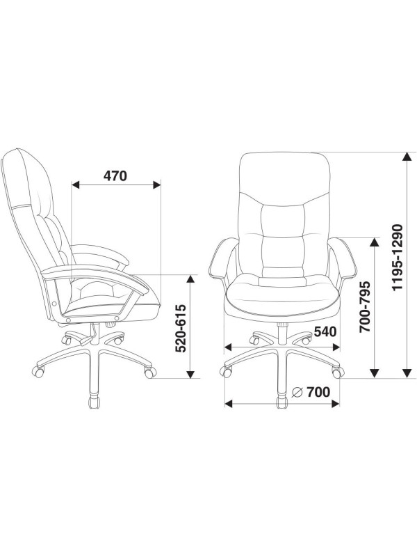 Кресло компьютерное Бюрократ T-9908AXSN-AB черный размеры