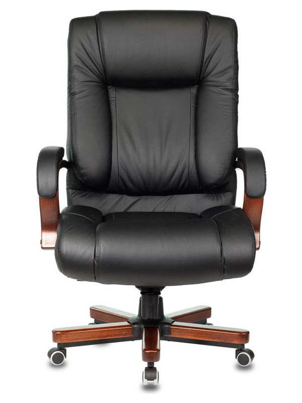 Кресло компьютерное Бюрократ T-9925WALNUT черный вид спереди