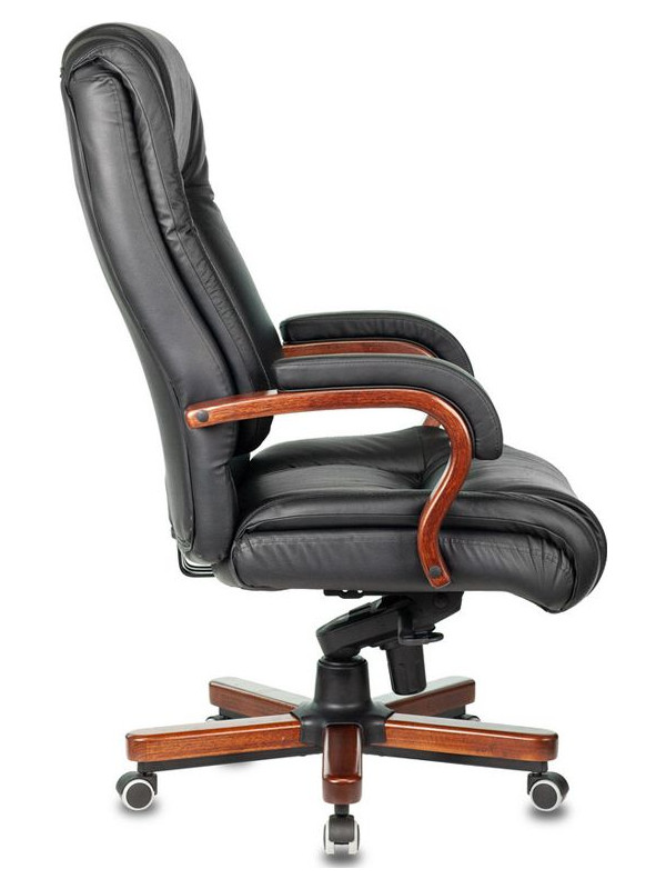 Кресло компьютерное Бюрократ T-9925WALNUT черный вид сбоку