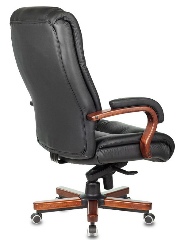 Кресло компьютерное Бюрократ T-9925WALNUT черный вид сзади