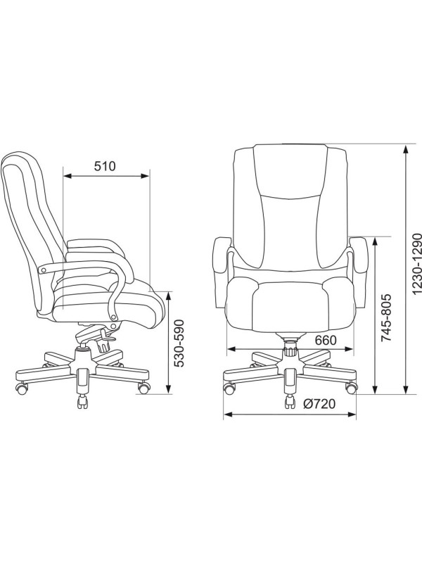 Кресло компьютерное Бюрократ T-9925WALNUT черный размеры