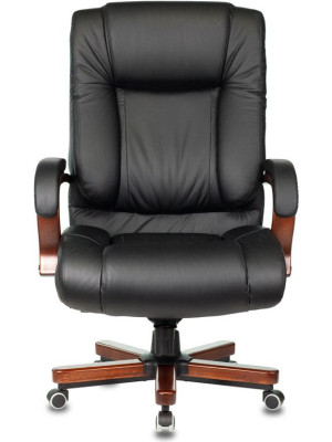 Кресло компьютерное Бюрократ T-9925WALNUT черный вид спереди