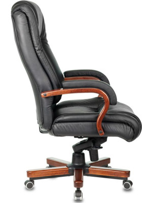 Кресло компьютерное Бюрократ T-9925WALNUT черный вид сбоку