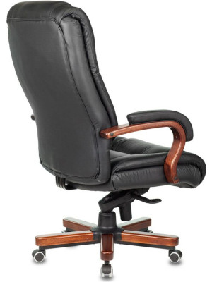 Кресло компьютерное Бюрократ T-9925WALNUT черный вид сзади