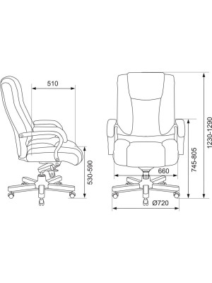 Кресло компьютерное Бюрократ T-9925WALNUT черный размеры