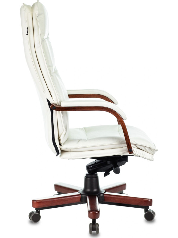 Кресло компьютерное Бюрократ T-9927WALNUT слоновая кость вид сбоку
