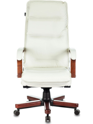 Кресло компьютерное Бюрократ T-9927WALNUT слоновая кость вид спереди