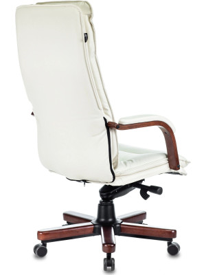 Кресло компьютерное Бюрократ T-9927WALNUT слоновая кость вид сзади