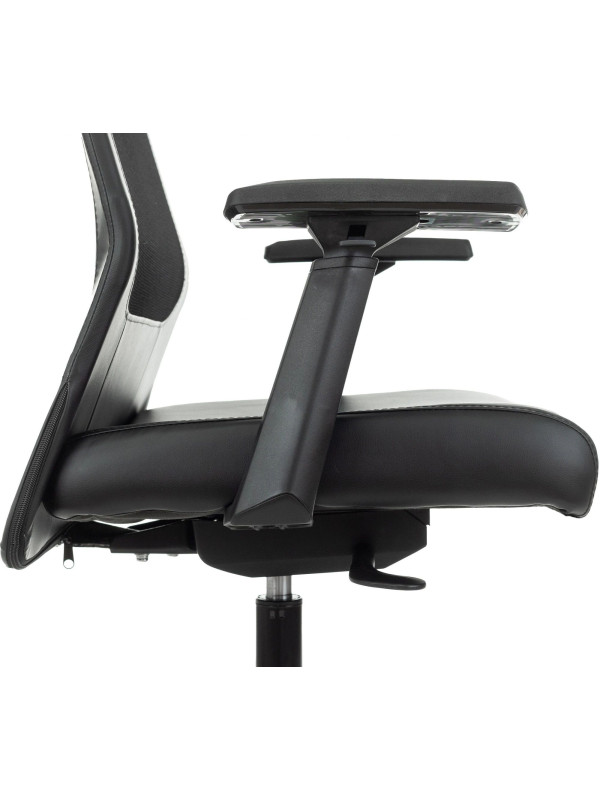 Кресло компьютерное Бюрократ T-995 черный подлокотники вид сбоку