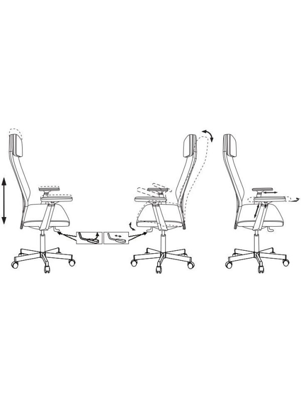 Кресло компьютерное Бюрократ T-995 черный схема