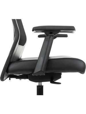 Кресло компьютерное Бюрократ T-995 черный подлокотники вид сбоку