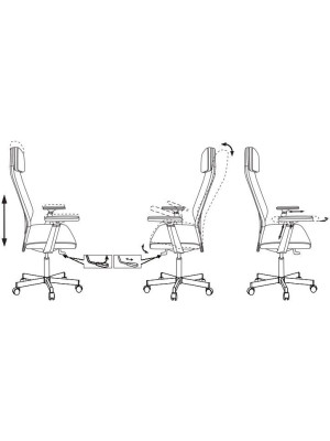 Кресло компьютерное Бюрократ T-995 черный схема