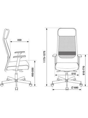 Кресло компьютерное Бюрократ T-995 черный размеры
