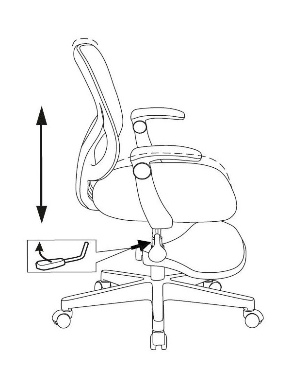 Кресло компьютерное Бюрократ BUROKIDS 3 серый схема