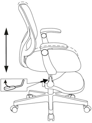 Кресло компьютерное Бюрократ BUROKIDS 3 серый схема