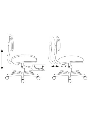Кресло компьютерное Бюрократ CH-W201NX ткань серо-голубой схема