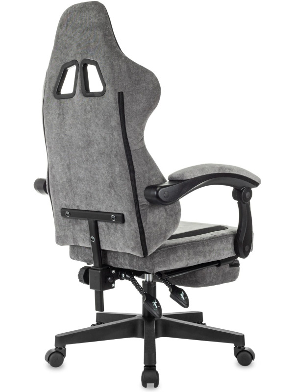 Кресло геймерское Бюрократ Knight Custom/F серый/черный вид сзади