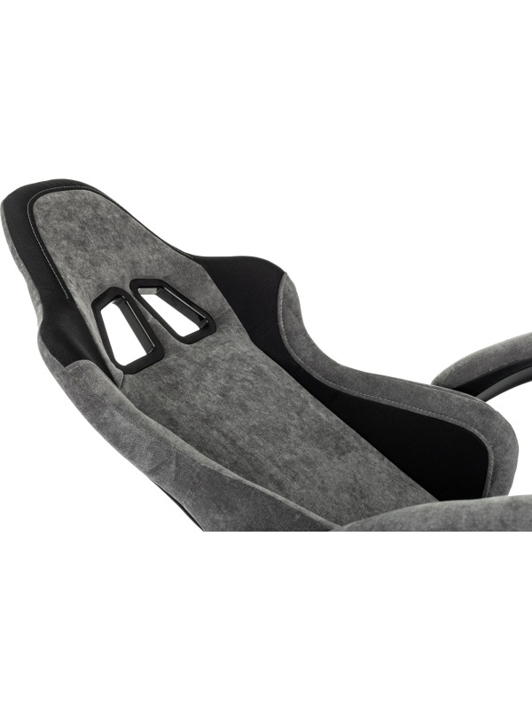 Кресло геймерское Бюрократ Knight Custom/F серый/черный вид сбоку подставка для ног спинка