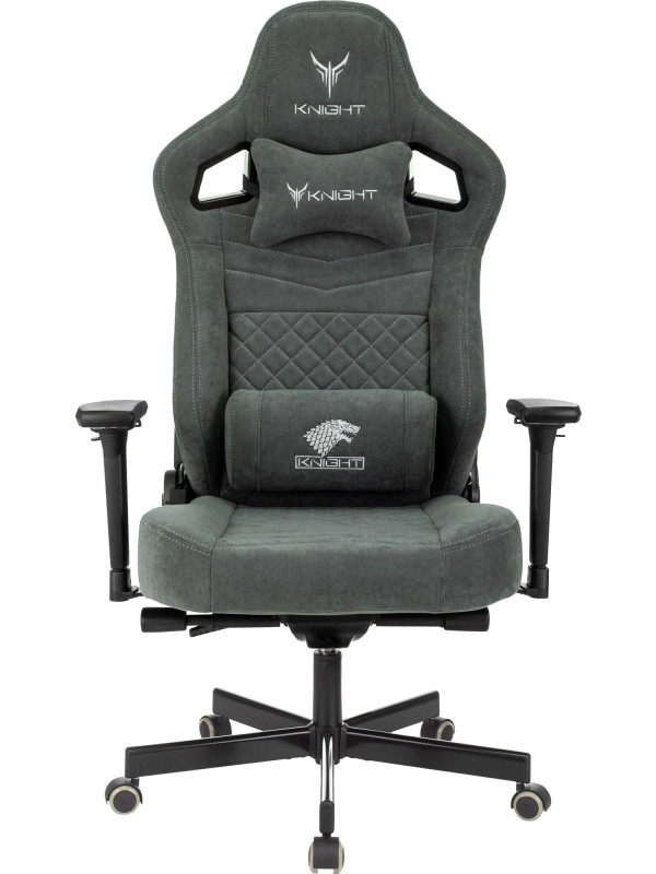 Кресло геймерское Бюрократ Knight Hunter серый вид спереди