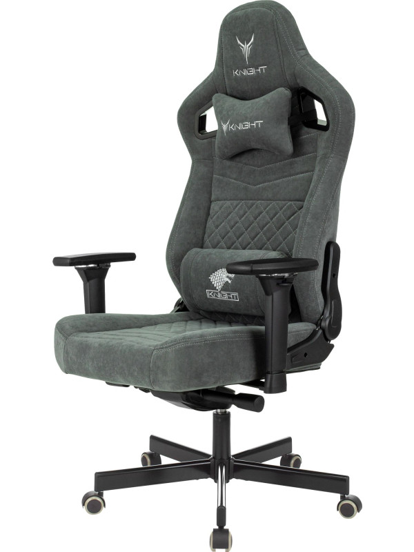 Кресло геймерское Бюрократ Knight Hunter серый вид сбоку слева