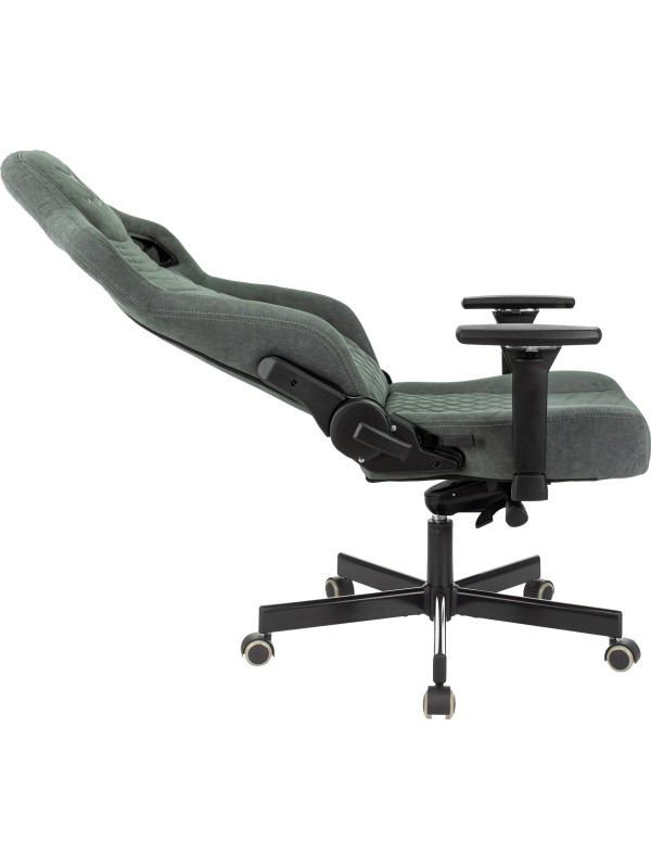 Кресло геймерское Бюрократ Knight Hunter серый вид сбоку в разложенном состоянии