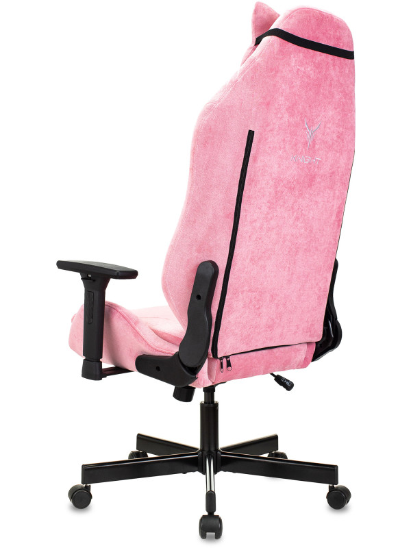 Кресло геймерское Бюрократ Knight N1 Fabric розовый вид сзади слева