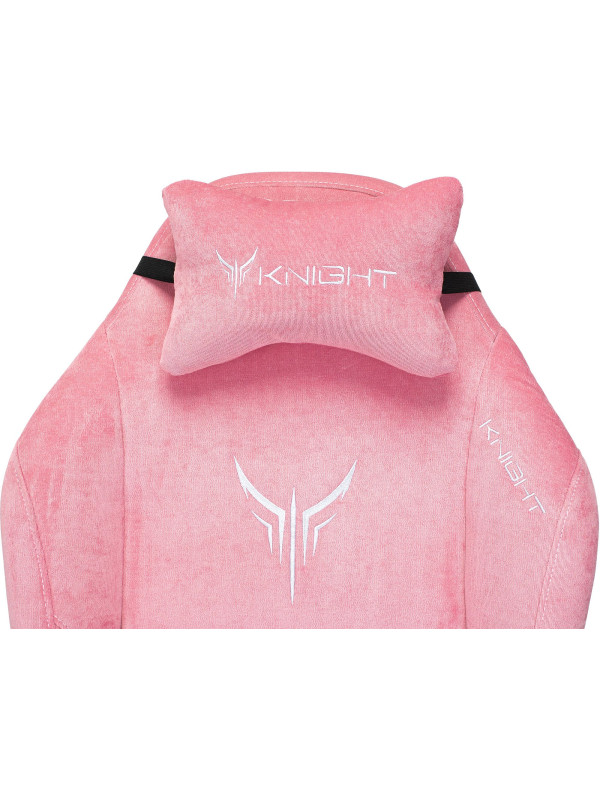 Кресло геймерское Бюрократ Knight N1 Fabric розовый подголовник