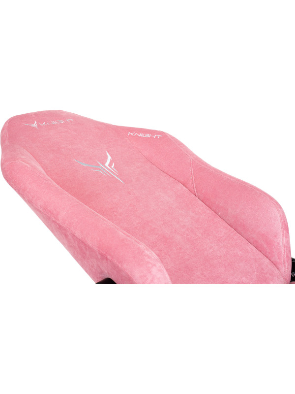 Кресло геймерское Бюрократ Knight N1 Fabric розовый спинка в раскинутом положении