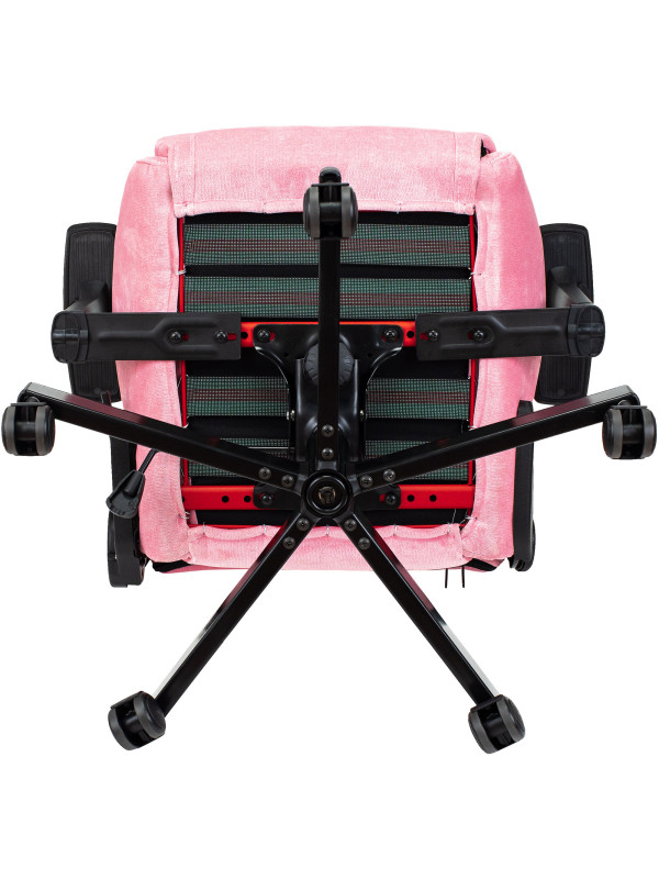 Кресло геймерское Бюрократ Knight N1 Fabric розовый вид снизу