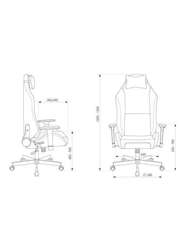 Кресло геймерское Бюрократ Knight N1 Fabric розовый размеры