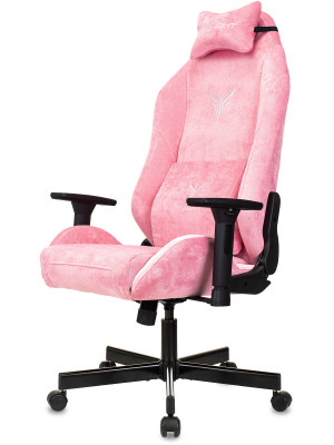 Кресло геймерское Бюрократ Knight N1 Fabric розовый вид сбоку