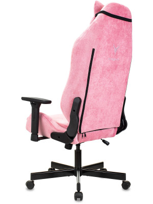 Кресло геймерское Бюрократ Knight N1 Fabric розовый вид сзади слева