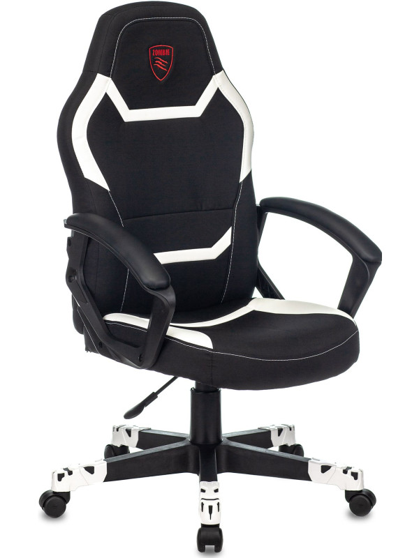 Кресло геймерское Бюрократ Zombie 10 черный/белый