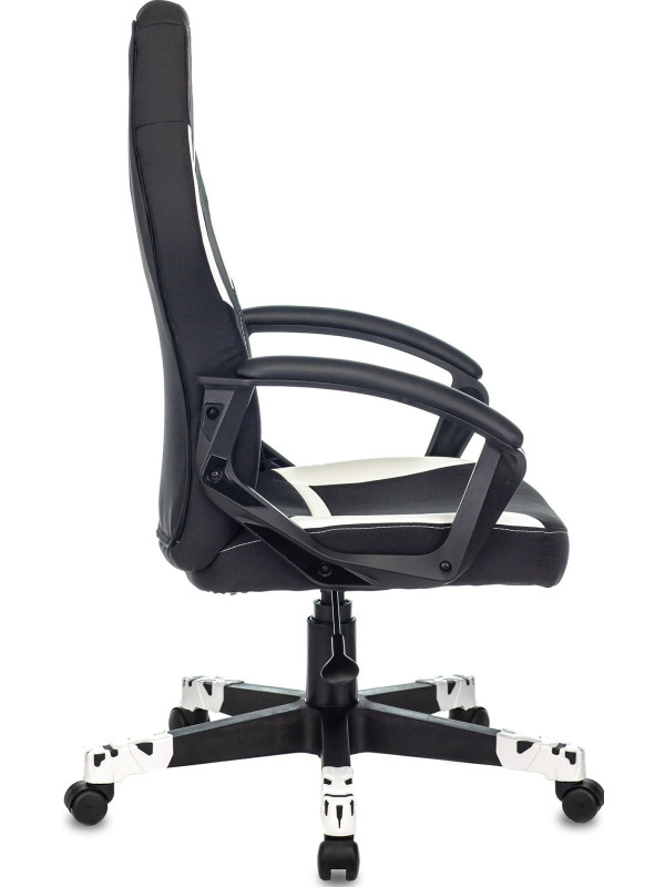 Кресло геймерское Бюрократ Zombie 10 черный/белый вид сбоку