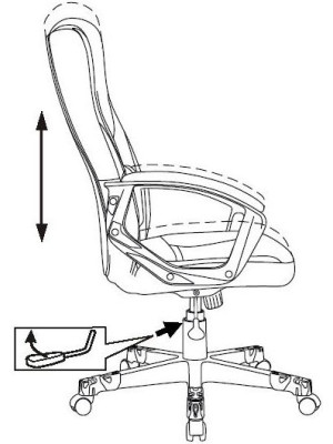 Кресло геймерское Бюрократ Zombie 10 черный/белый схема